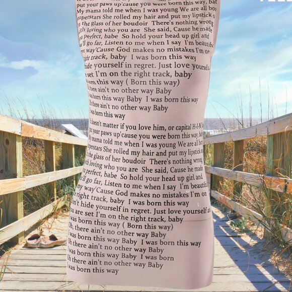 🎤 Bold Statement Mesh Shirt – Born This Way Lyrics, Size Small, stretchy - Picture 4 of 5